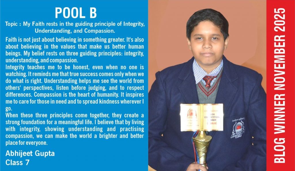 My Faith rests in the guiding principle of Integrity, Understanding, and Compassion.