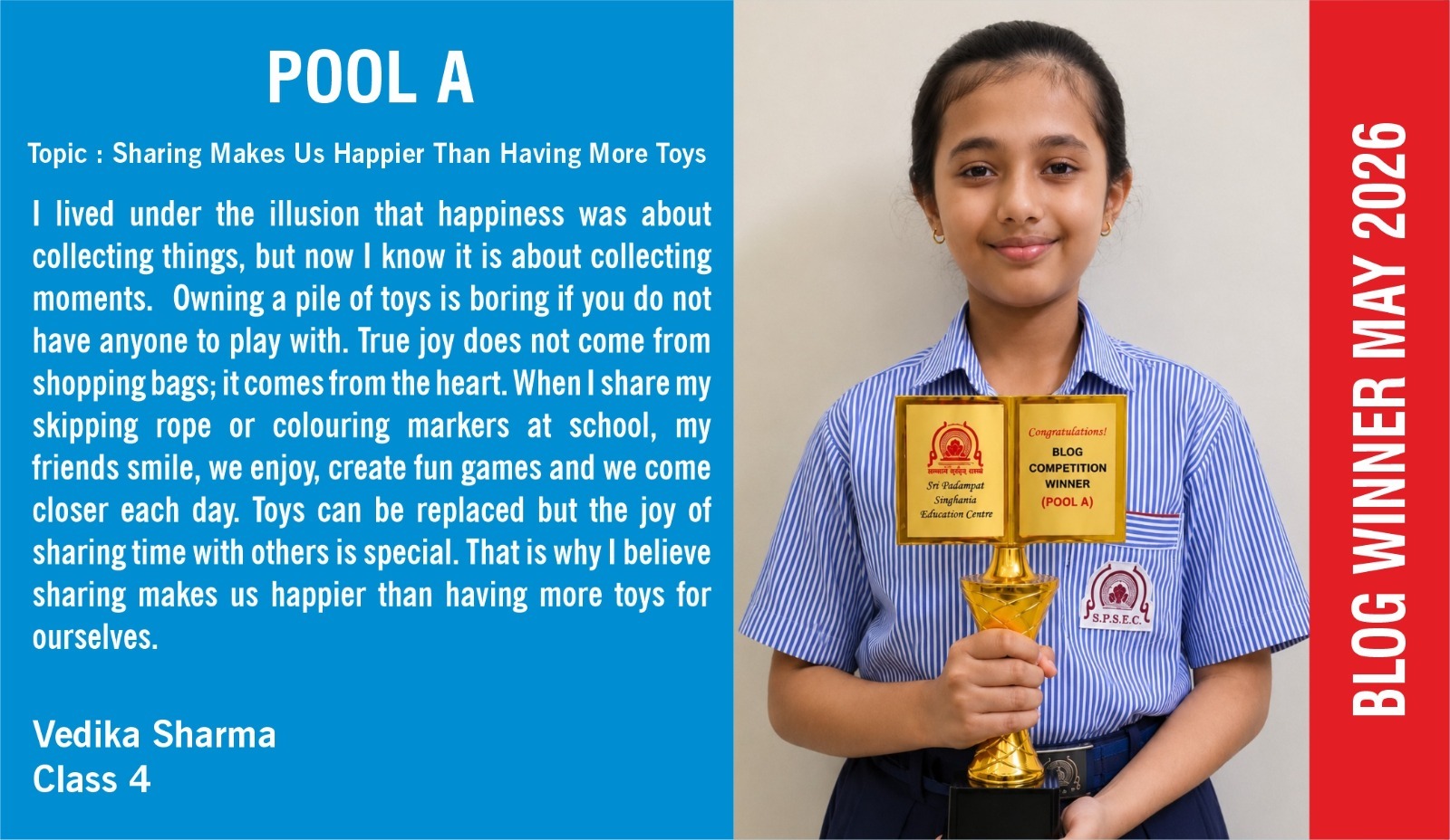Pool A – Vedika Sharma / Class 4