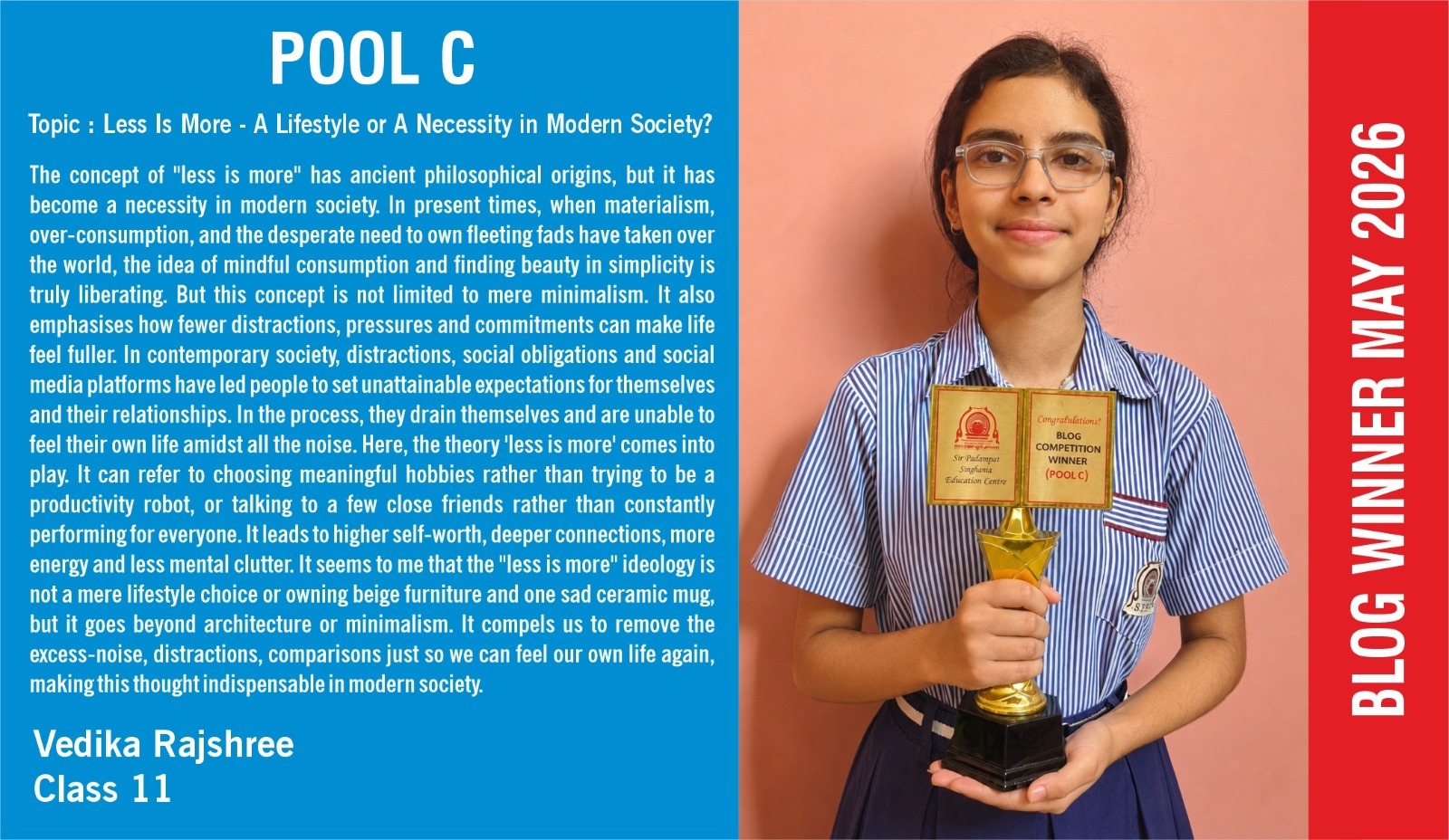 Pool C – Vedika Rajshree / Class 11